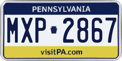 PA license plate MXP2867