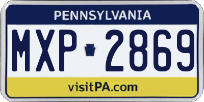 PA license plate MXP2869