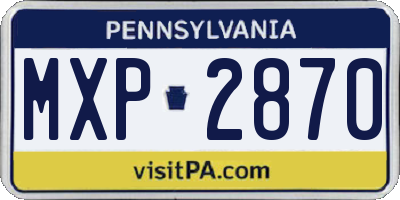 PA license plate MXP2870