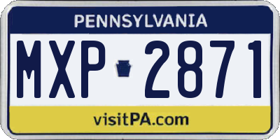 PA license plate MXP2871