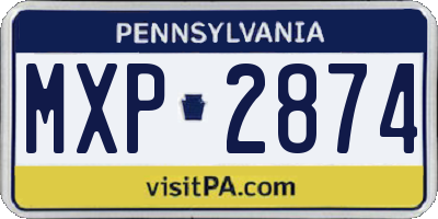 PA license plate MXP2874