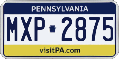 PA license plate MXP2875