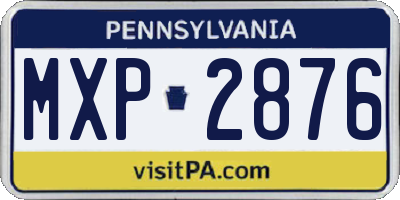 PA license plate MXP2876