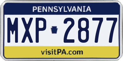 PA license plate MXP2877