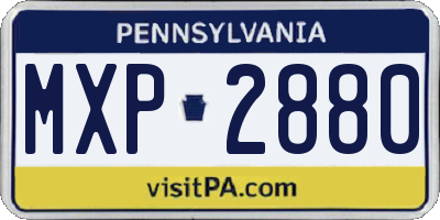 PA license plate MXP2880