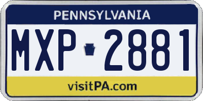 PA license plate MXP2881