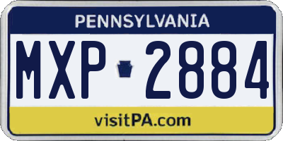 PA license plate MXP2884