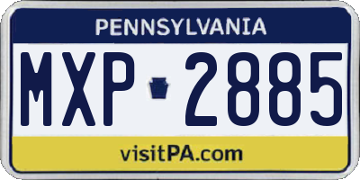 PA license plate MXP2885