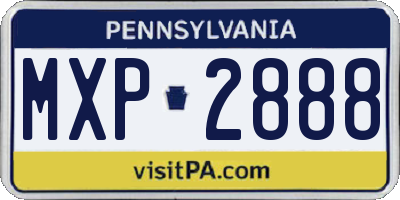 PA license plate MXP2888