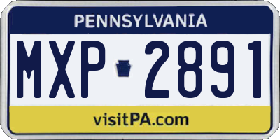 PA license plate MXP2891