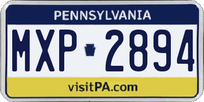 PA license plate MXP2894