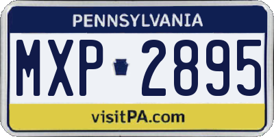 PA license plate MXP2895