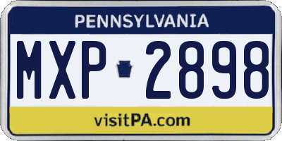 PA license plate MXP2898