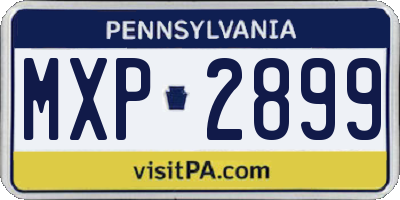 PA license plate MXP2899