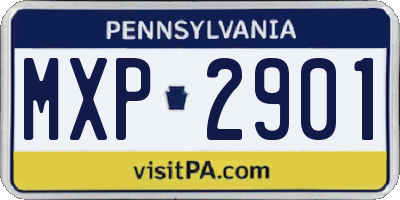 PA license plate MXP2901