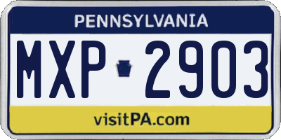 PA license plate MXP2903