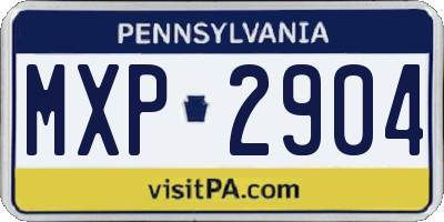 PA license plate MXP2904