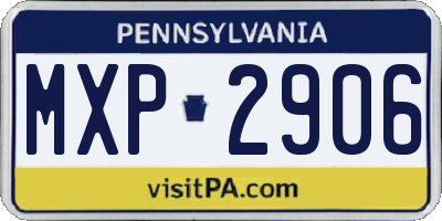 PA license plate MXP2906