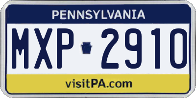 PA license plate MXP2910