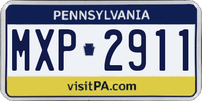 PA license plate MXP2911