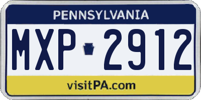 PA license plate MXP2912