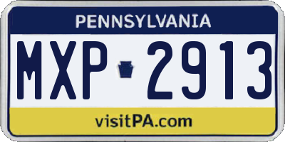 PA license plate MXP2913