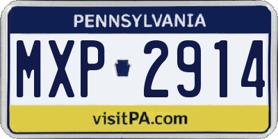 PA license plate MXP2914