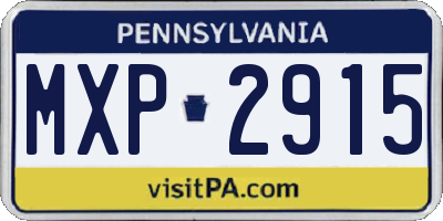 PA license plate MXP2915