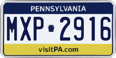 PA license plate MXP2916