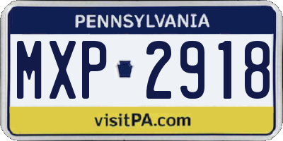 PA license plate MXP2918