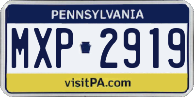 PA license plate MXP2919