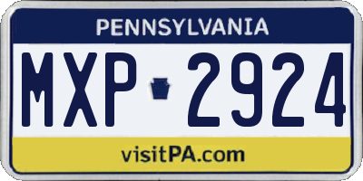 PA license plate MXP2924
