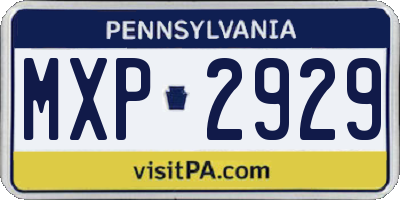 PA license plate MXP2929