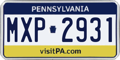 PA license plate MXP2931