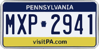 PA license plate MXP2941