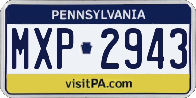PA license plate MXP2943