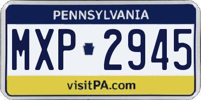 PA license plate MXP2945