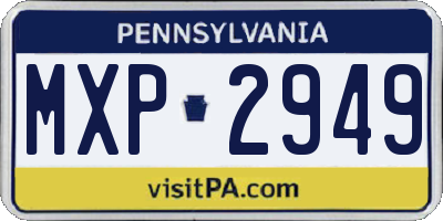 PA license plate MXP2949
