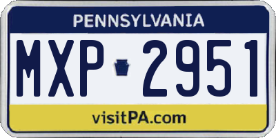 PA license plate MXP2951