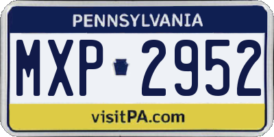 PA license plate MXP2952