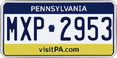 PA license plate MXP2953