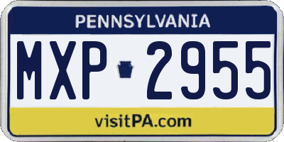PA license plate MXP2955