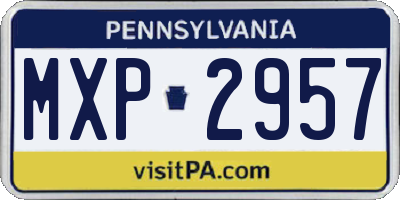 PA license plate MXP2957