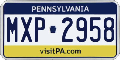 PA license plate MXP2958