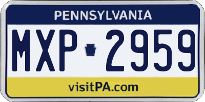 PA license plate MXP2959