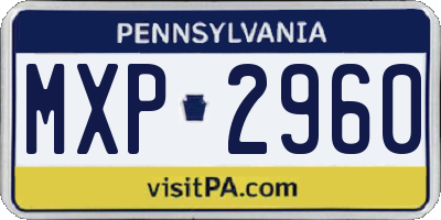 PA license plate MXP2960