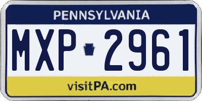 PA license plate MXP2961