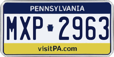 PA license plate MXP2963