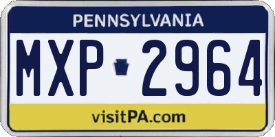 PA license plate MXP2964
