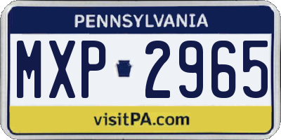 PA license plate MXP2965